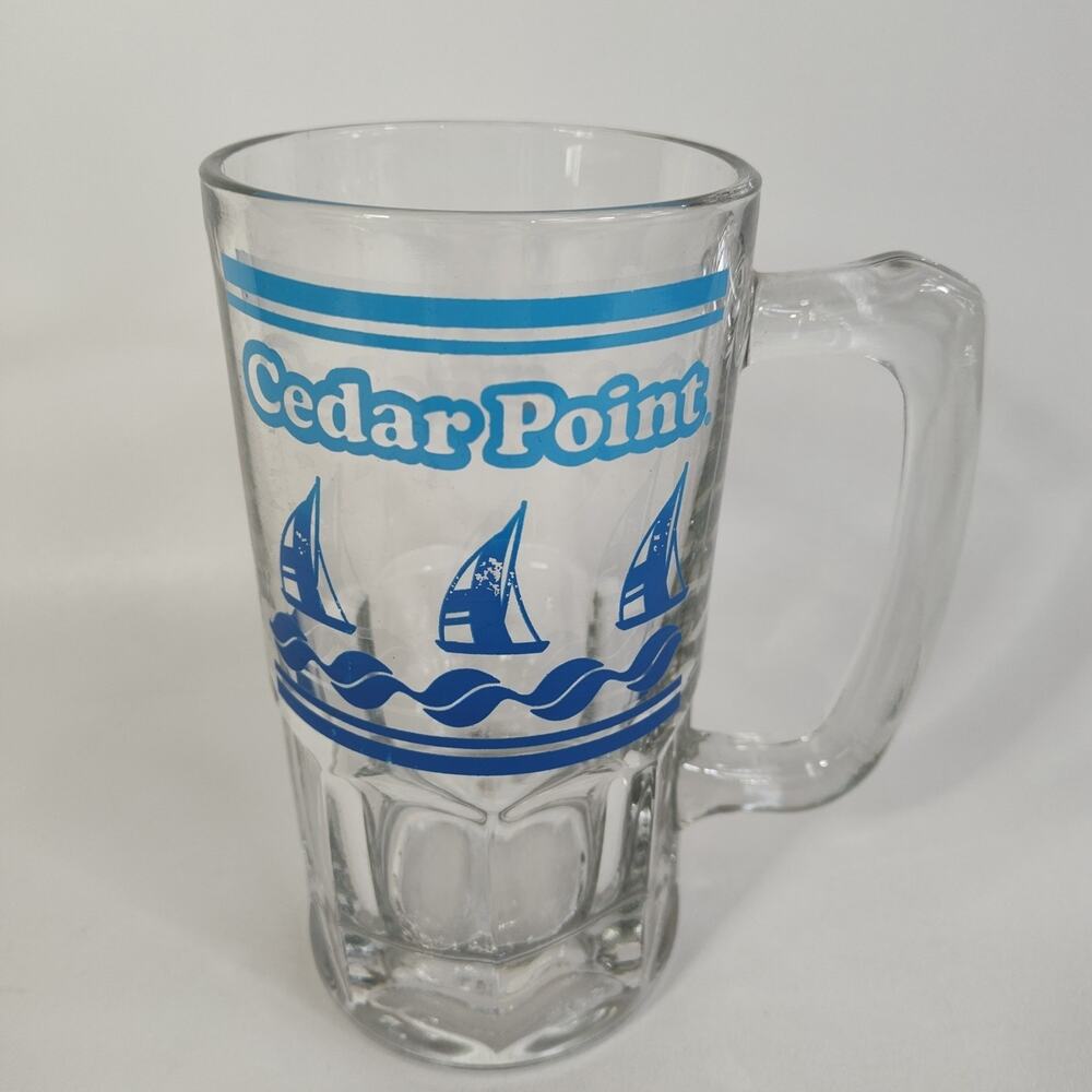 Vintage Cedar Point Amusement Park 8' Mug‎ Stein Glass